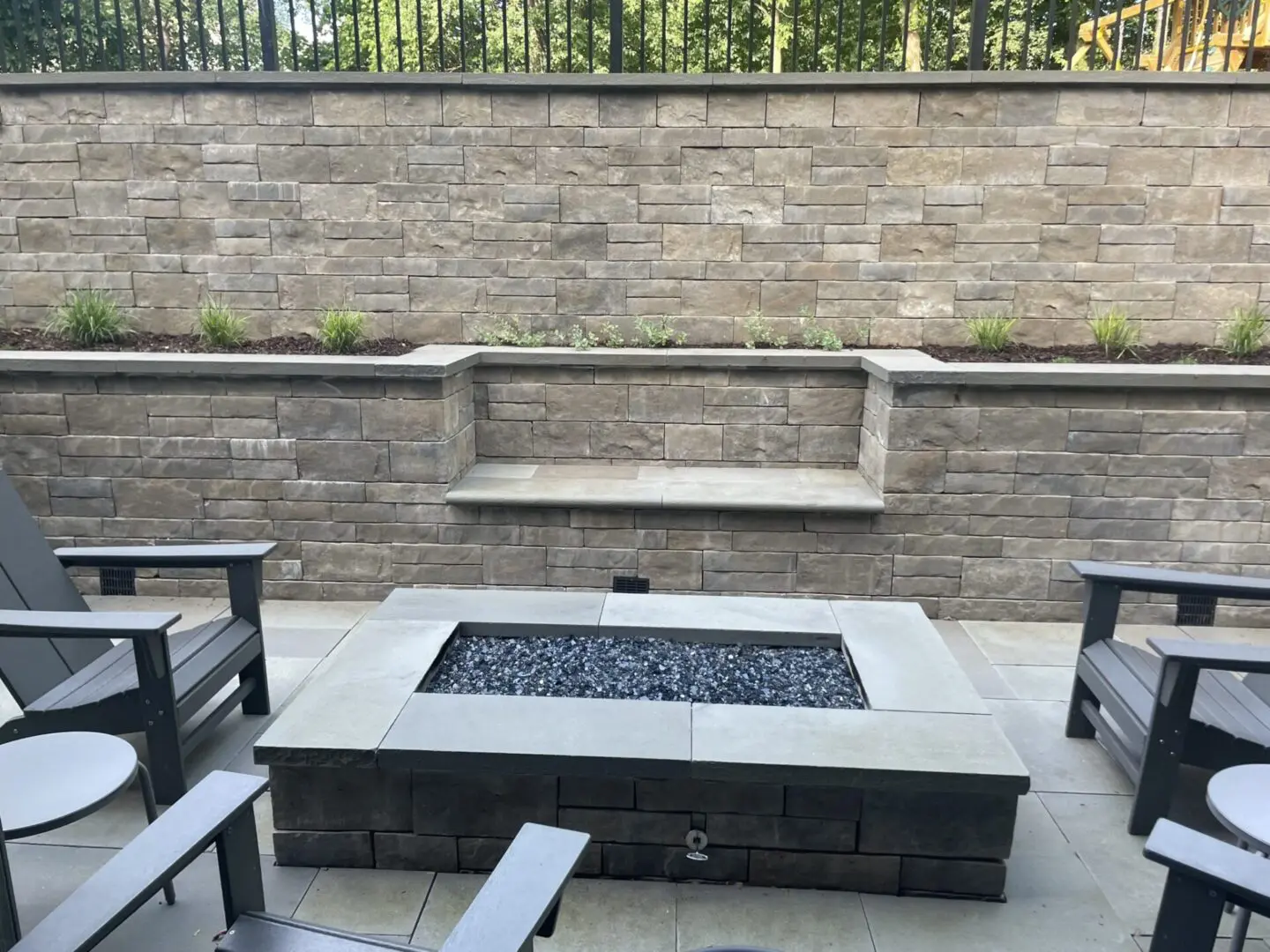 Natural stone patio Natural gas fire pit in Hinsdale IL