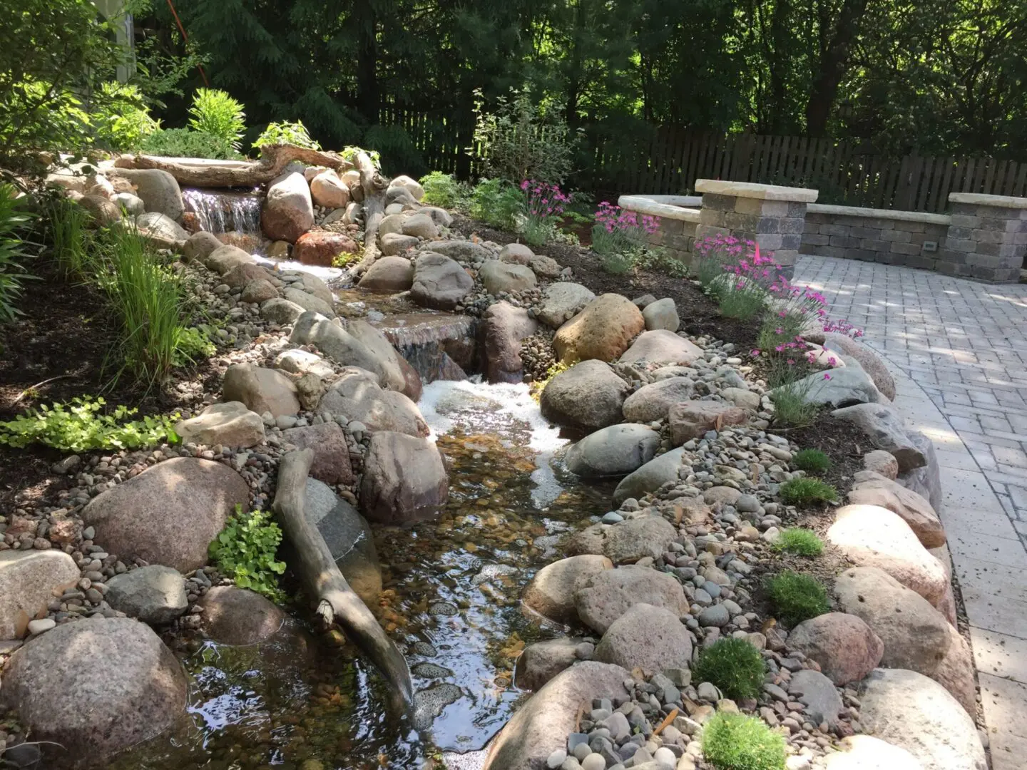 Backyard pond installation near Hinsdale, IL