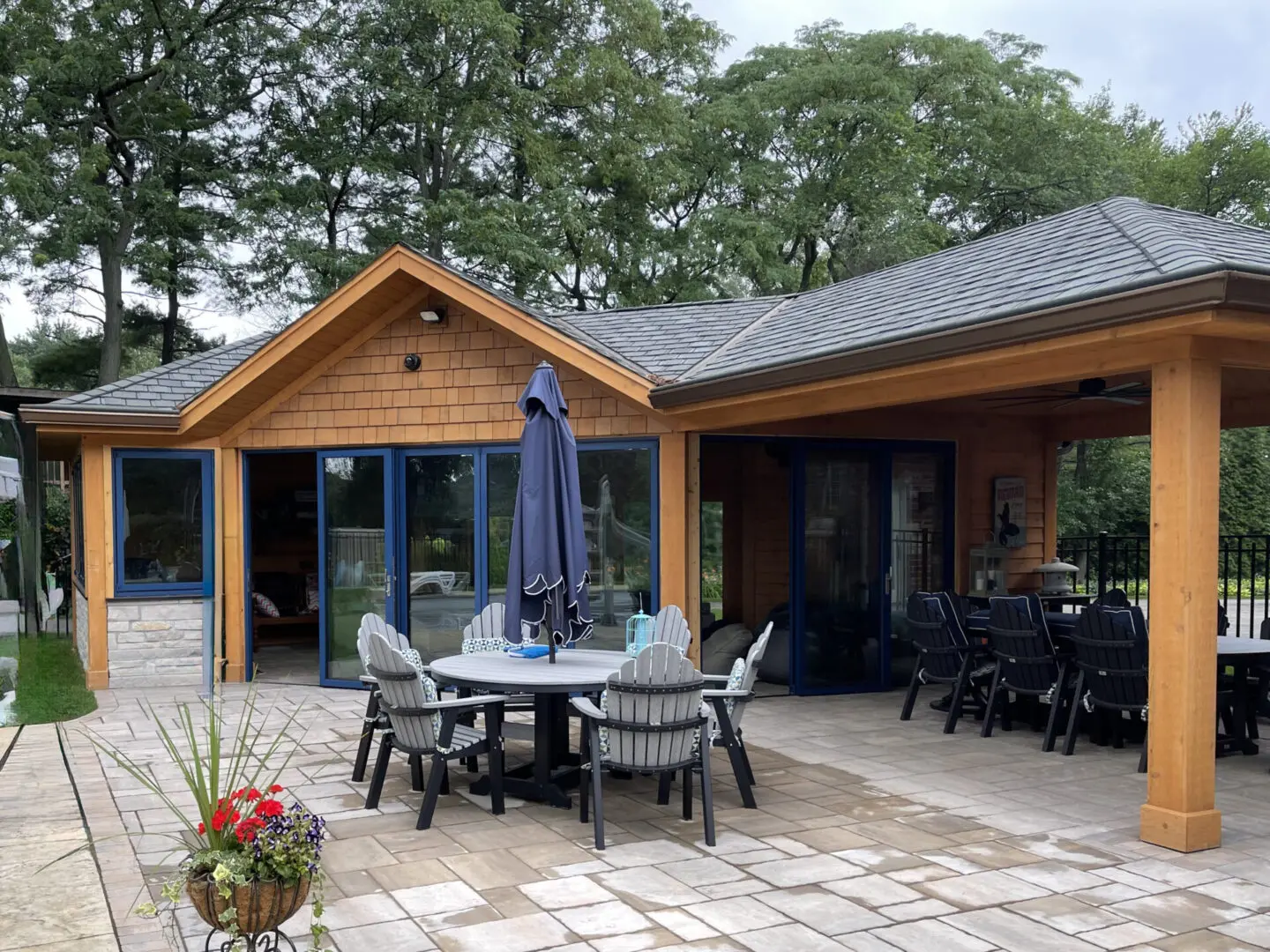 Custom pavilion over paver patio installation in Lisle, IL