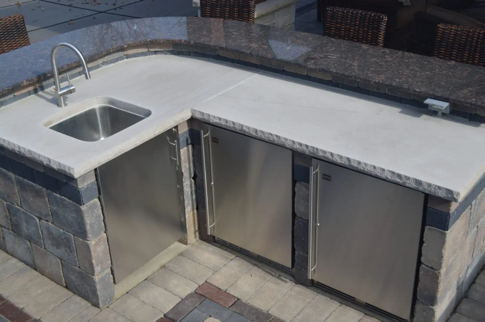 Natural stone countertop for outdoor kitchen area in Naperville, IL