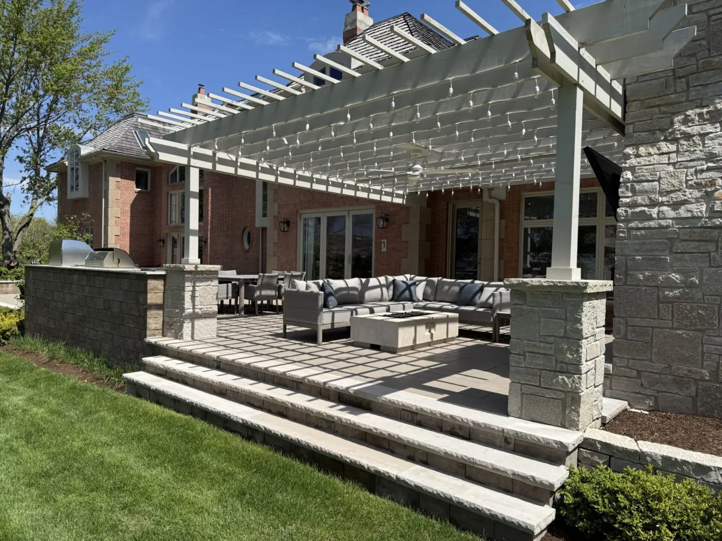 Custom pergola and patio installation in Oak Brook, IL
