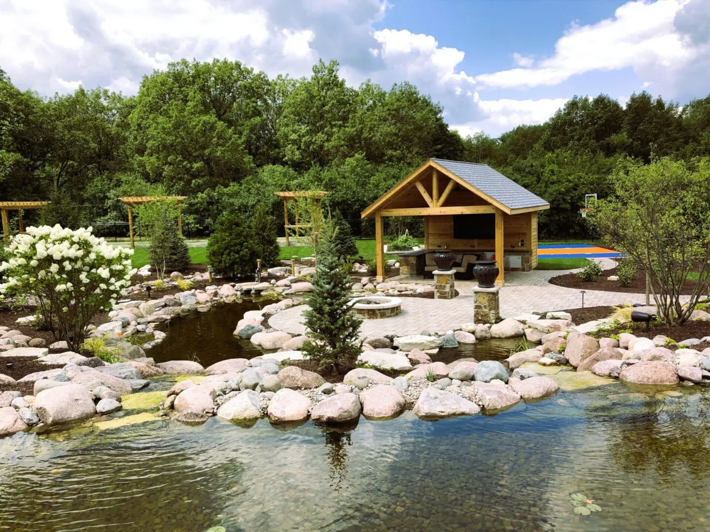 Custom pavilion and pergola installation in Palos Park, IL