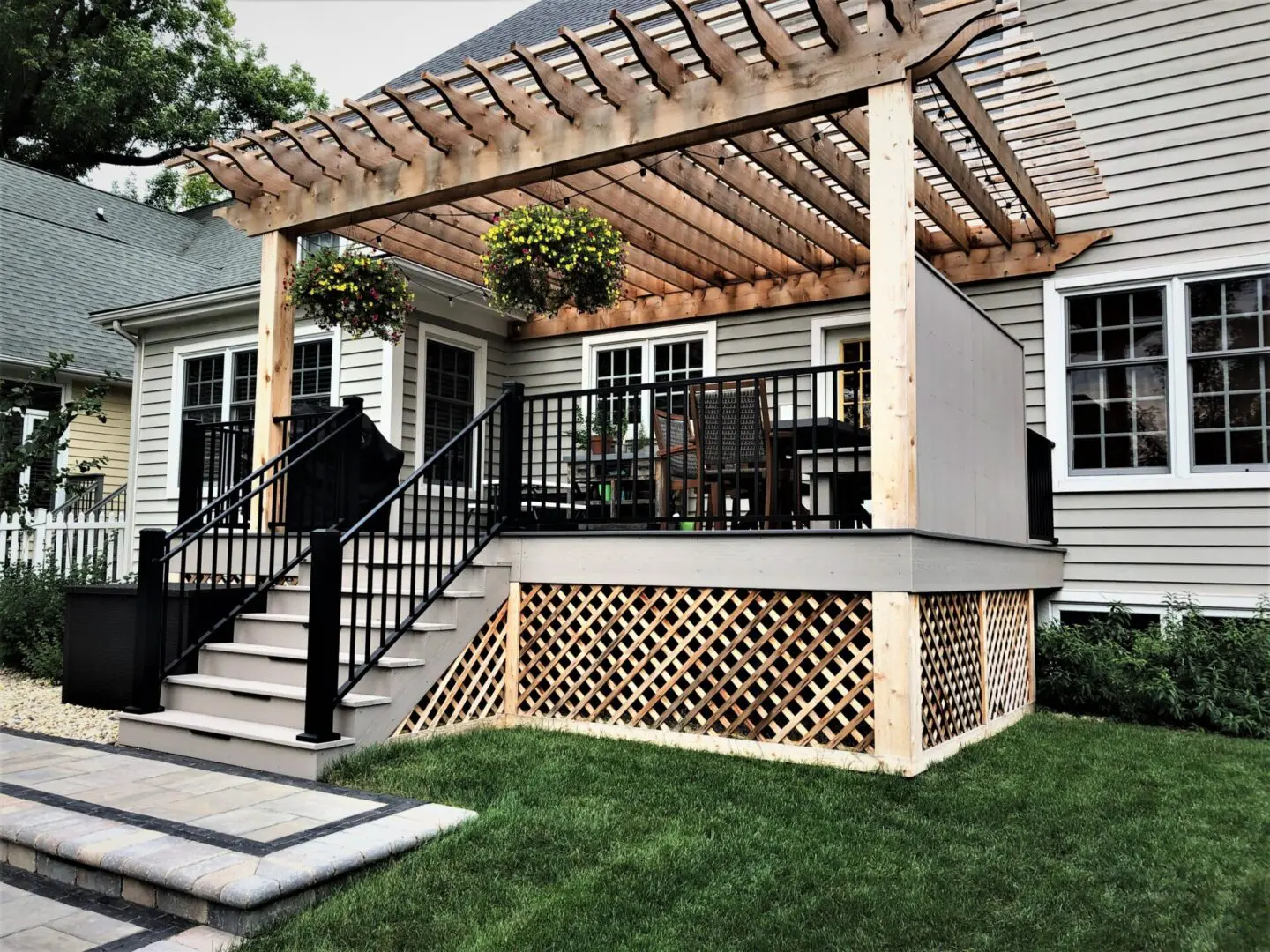 Western Springs, IL custom pergola on deck installation