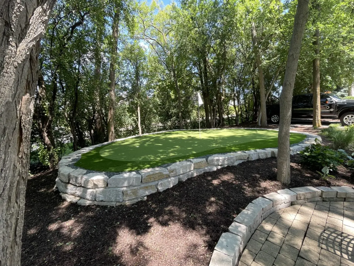Custom putting green installation near Downers Grove, IL