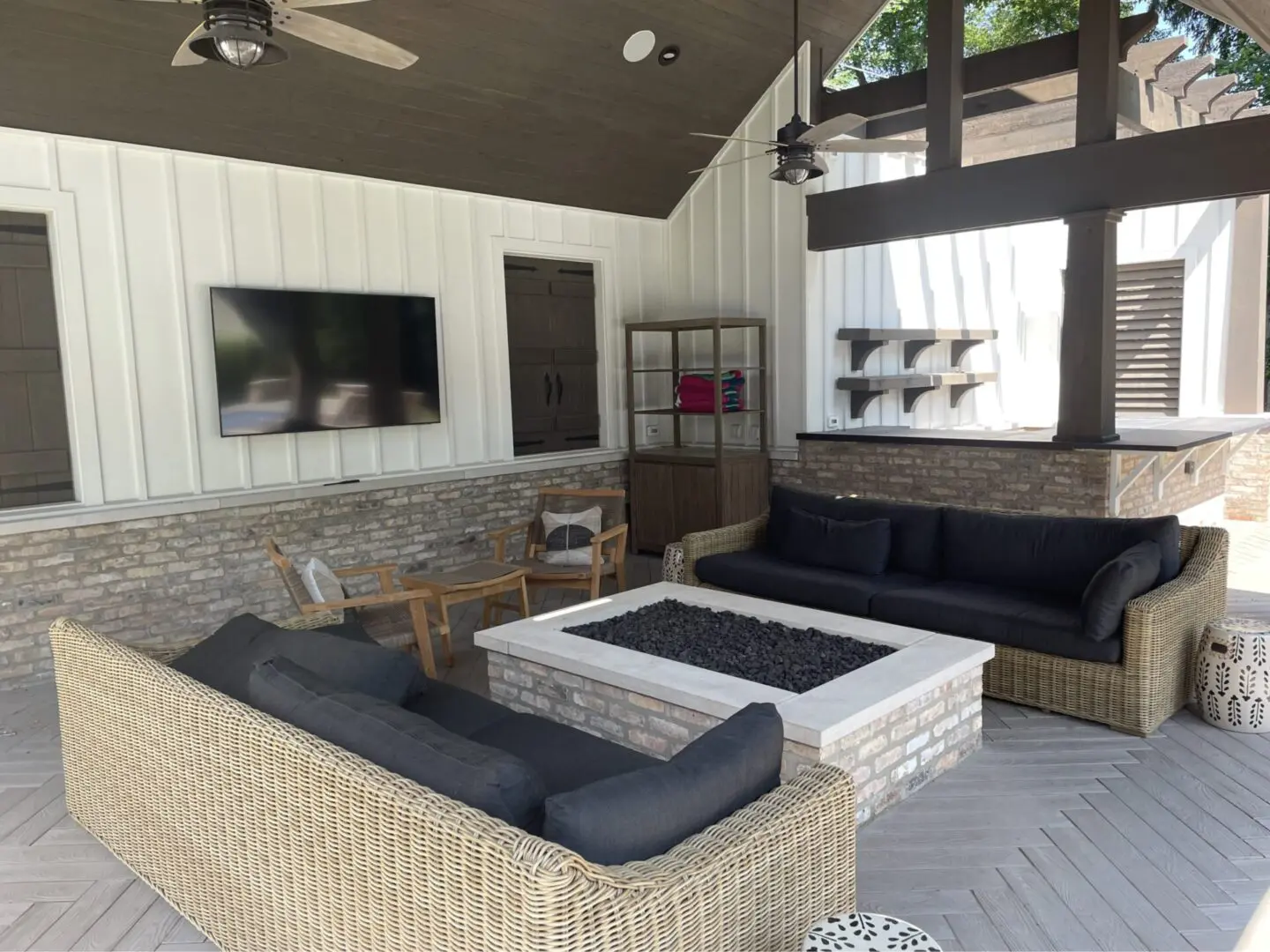 Paver patio with gas fire pit in Hinsdale IL