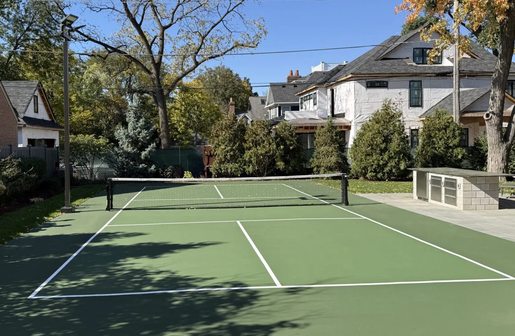 Sport court pickleball court putting green in Chicago western suburbs