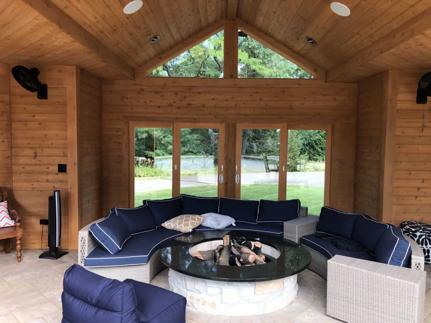 Natural stone patio Natural gas fire pit in Lisle IL