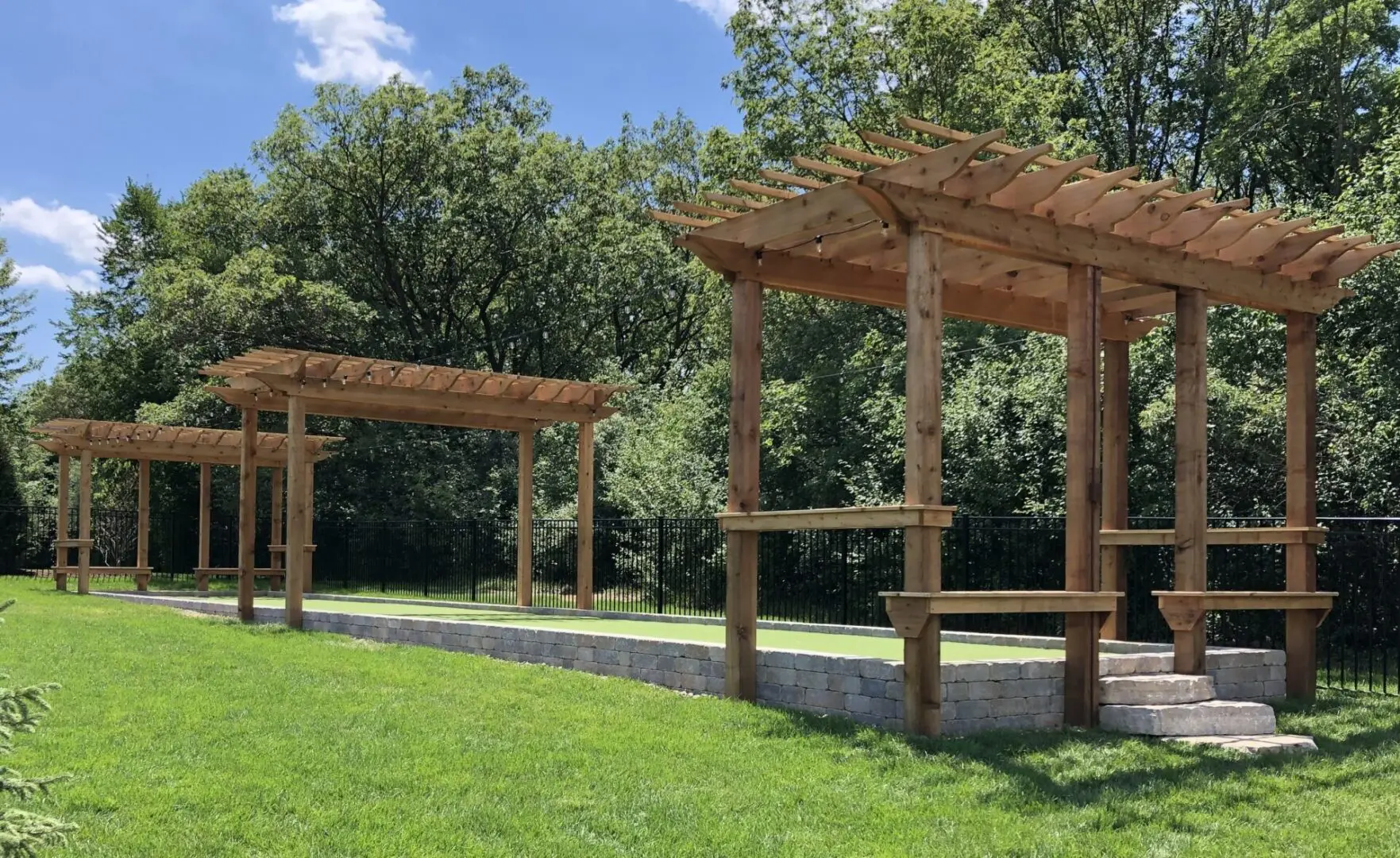 bocce court pergola installation near Naperville, IL