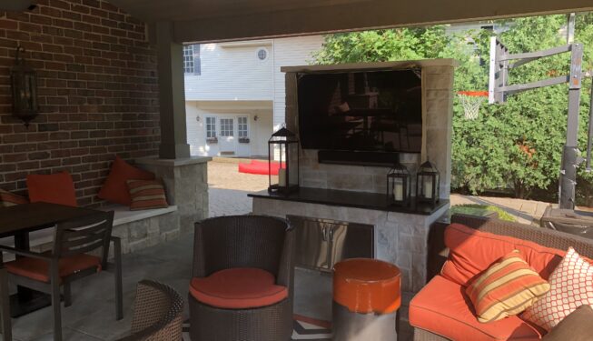 Pavilion space with outdoor TV