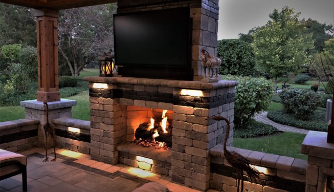 Decorate Your Patio with a TV and a Fireplace